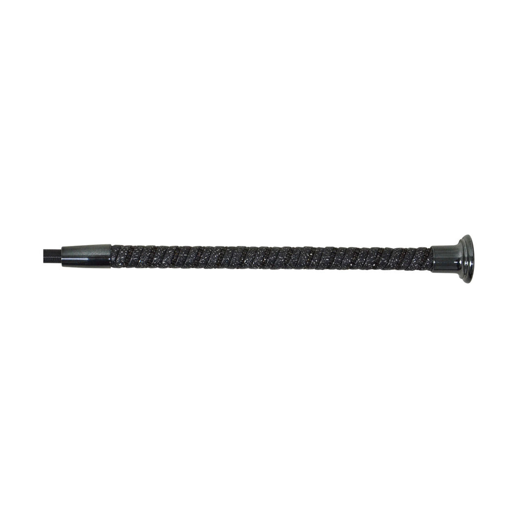 HySCHOOL Faux Leather Sparkle Dressage Whip Black 110cm