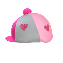 Load image into Gallery viewer, Love Heart Glitter Hat Cover by Little Rider
