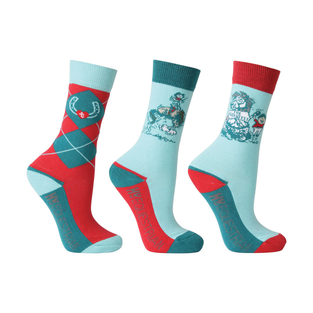 Hy Equestrian Thelwell Collection The Greatest Socks (Pack of 3)