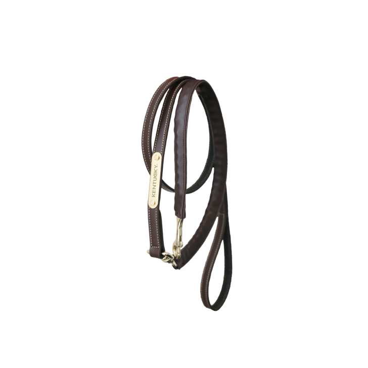 Kentucky Horsewear Leather Covered Chain Lead Brown
