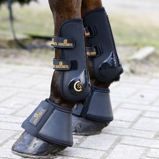 Kentucky Horsewear Leather Overreach Boots Black