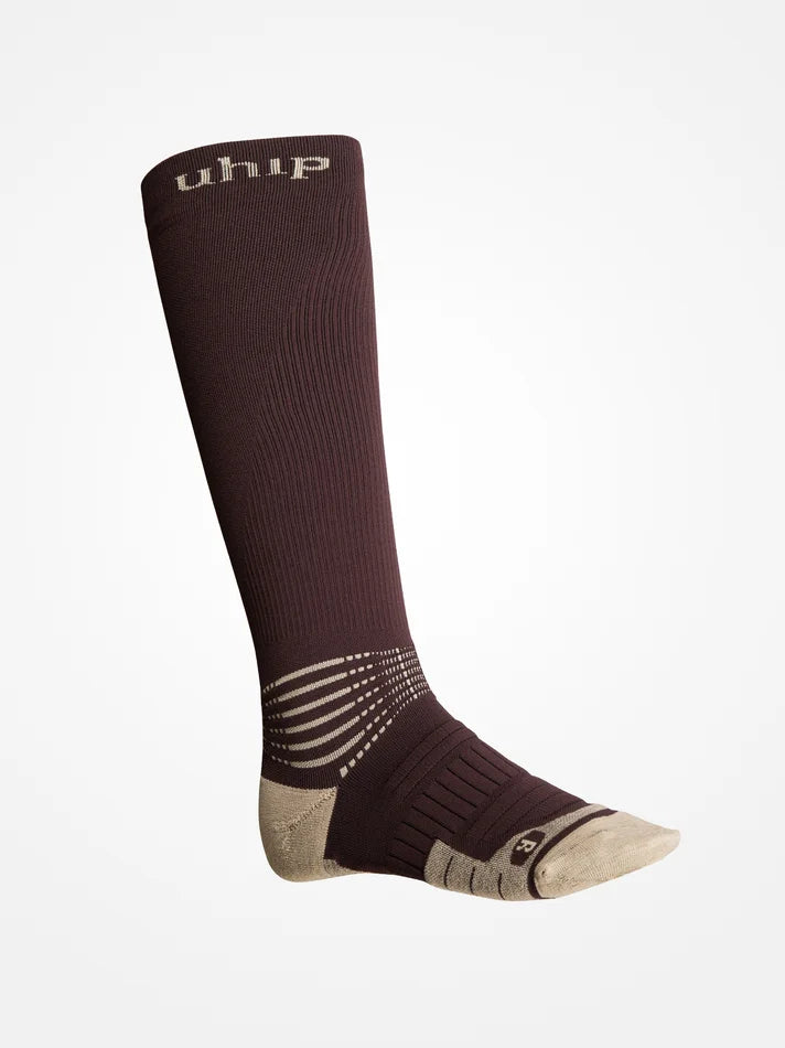 Uhip Compression Wool Riding Sock Obsidian Brown